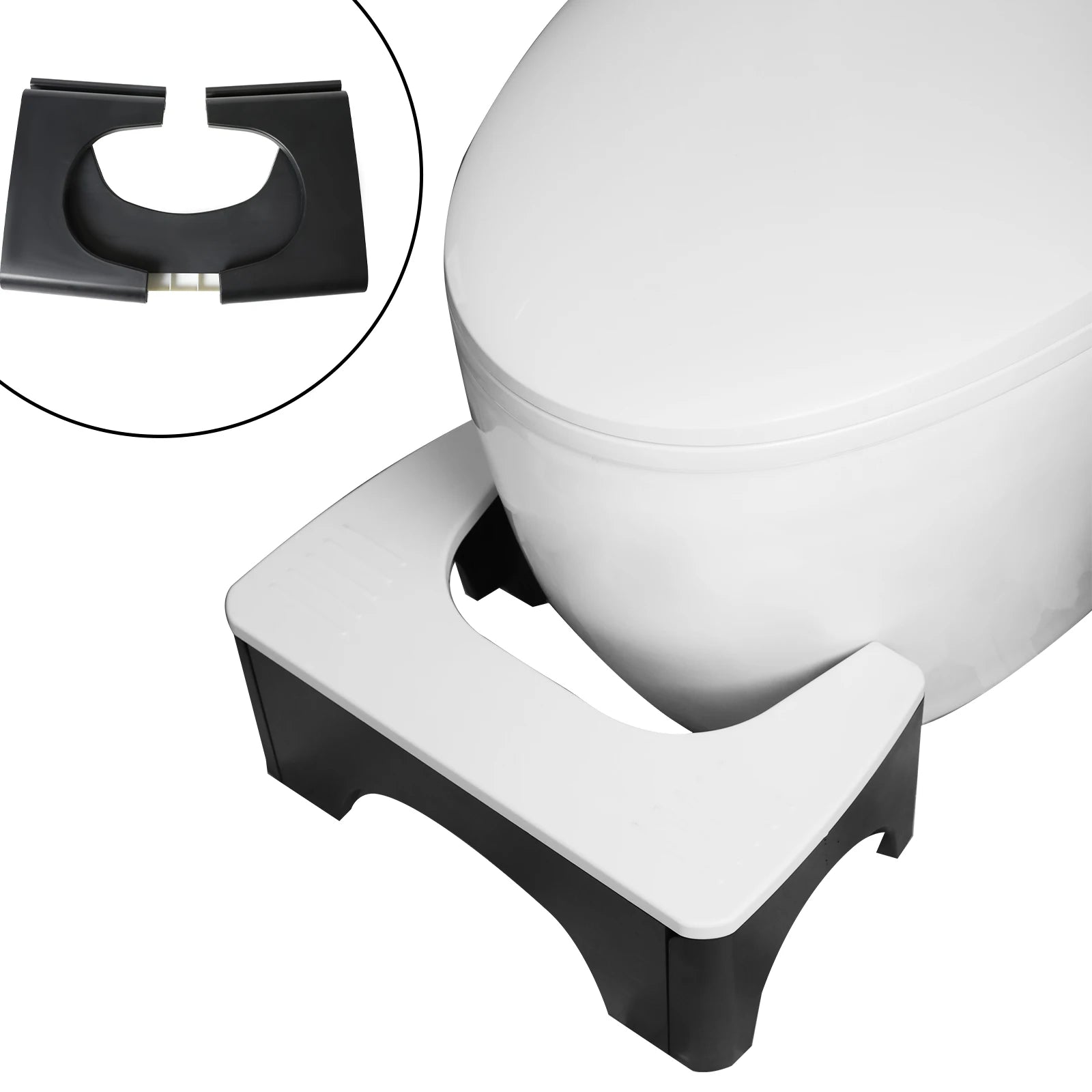 Foldable Toilet Stool.7 Inch Poop Stool Heavy Duty Plastic