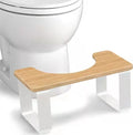Creative Stool for Bathroom Bathroom Poop Stool for Adults Bamboo Squatty Potty Bamboo Toilet Stool with Metal Legs