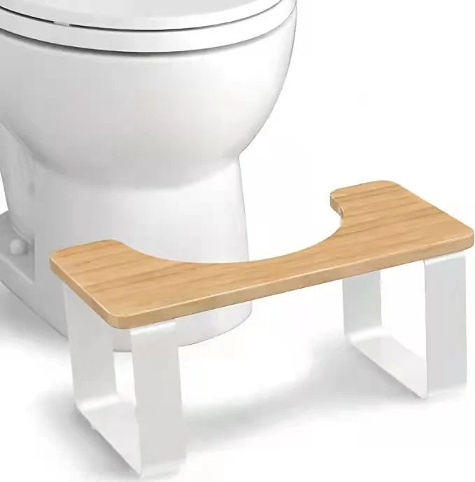 Creative Stool for Bathroom Bathroom Poop Stool for Adults Bamboo Squatty Potty Bamboo Toilet Stool with Metal Legs