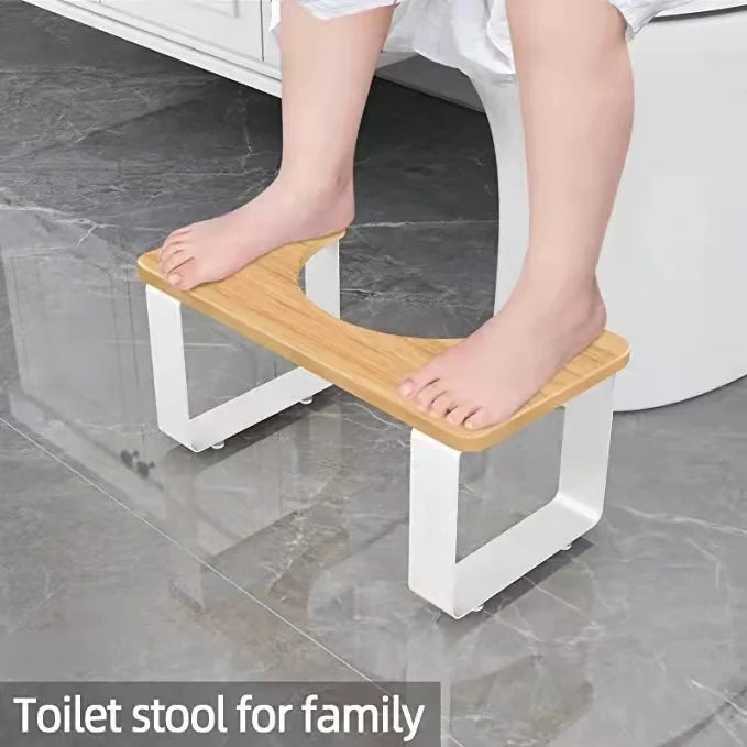 Creative Stool for Bathroom Bathroom Poop Stool for Adults Bamboo Squatty Potty Bamboo Toilet Stool with Metal Legs