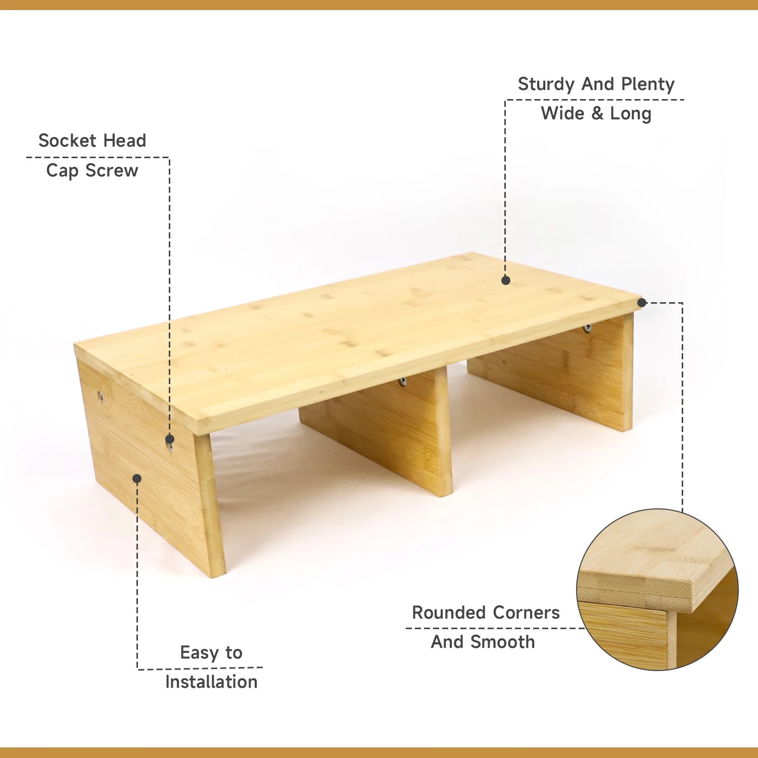 GL Bathroom Bedroom Bamboo Adjustable Squatting Urinal Toilet Stool Set
