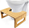 Bamboo Squatting Toilet Stool Collapsible Toilet Potty Stool for Bathroom