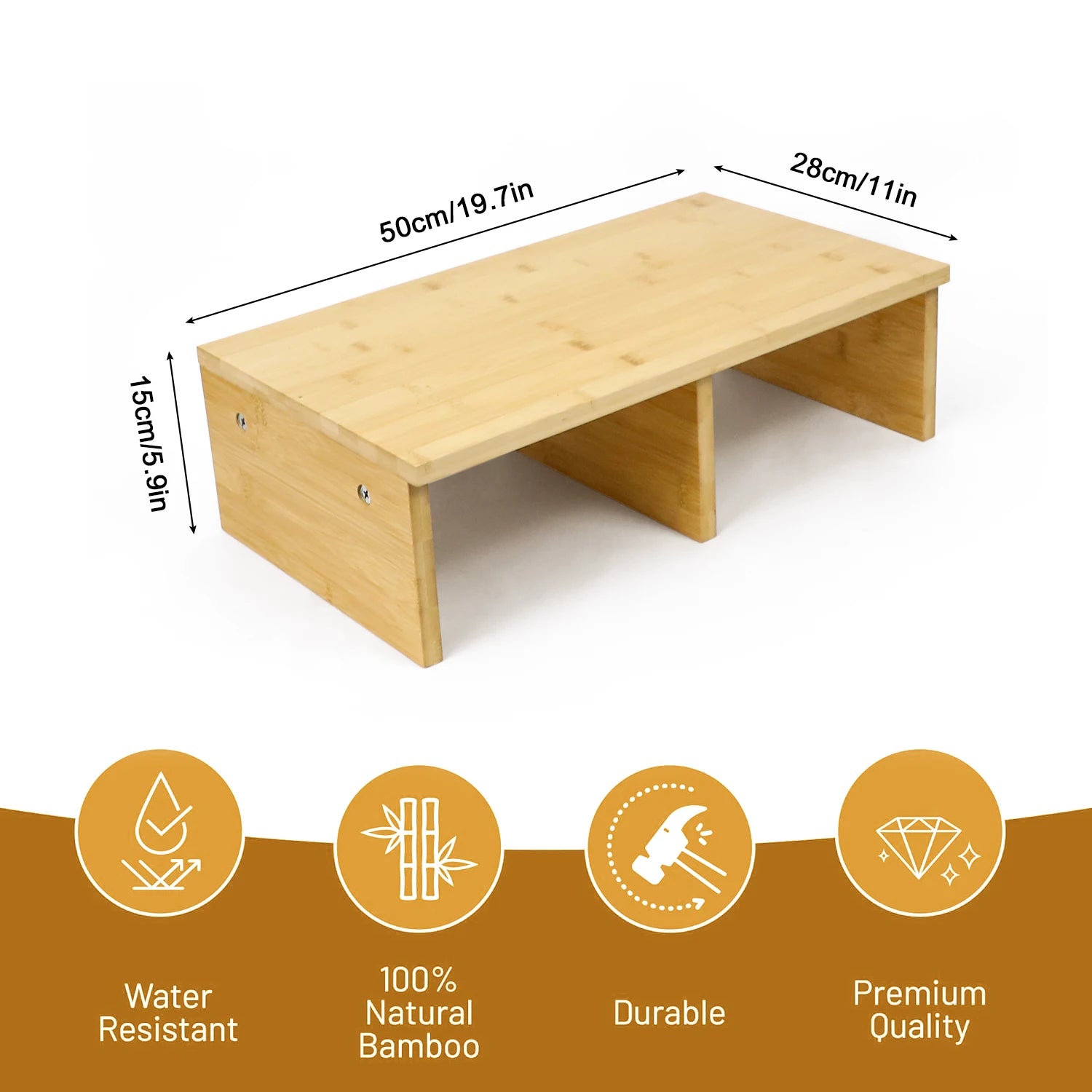 GL Bathroom Bedroom Bamboo Adjustable Squatting Urinal Toilet Stool Set