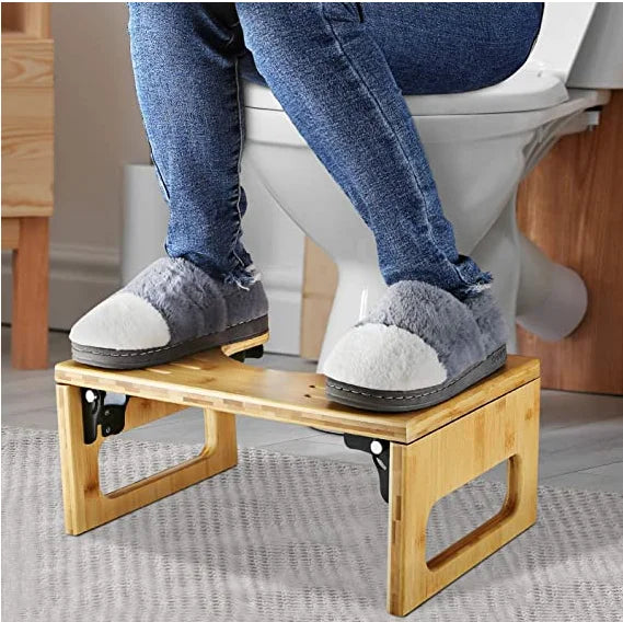 Bamboo Squatting Toilet Stool Collapsible Toilet Potty Stool for Bathroom