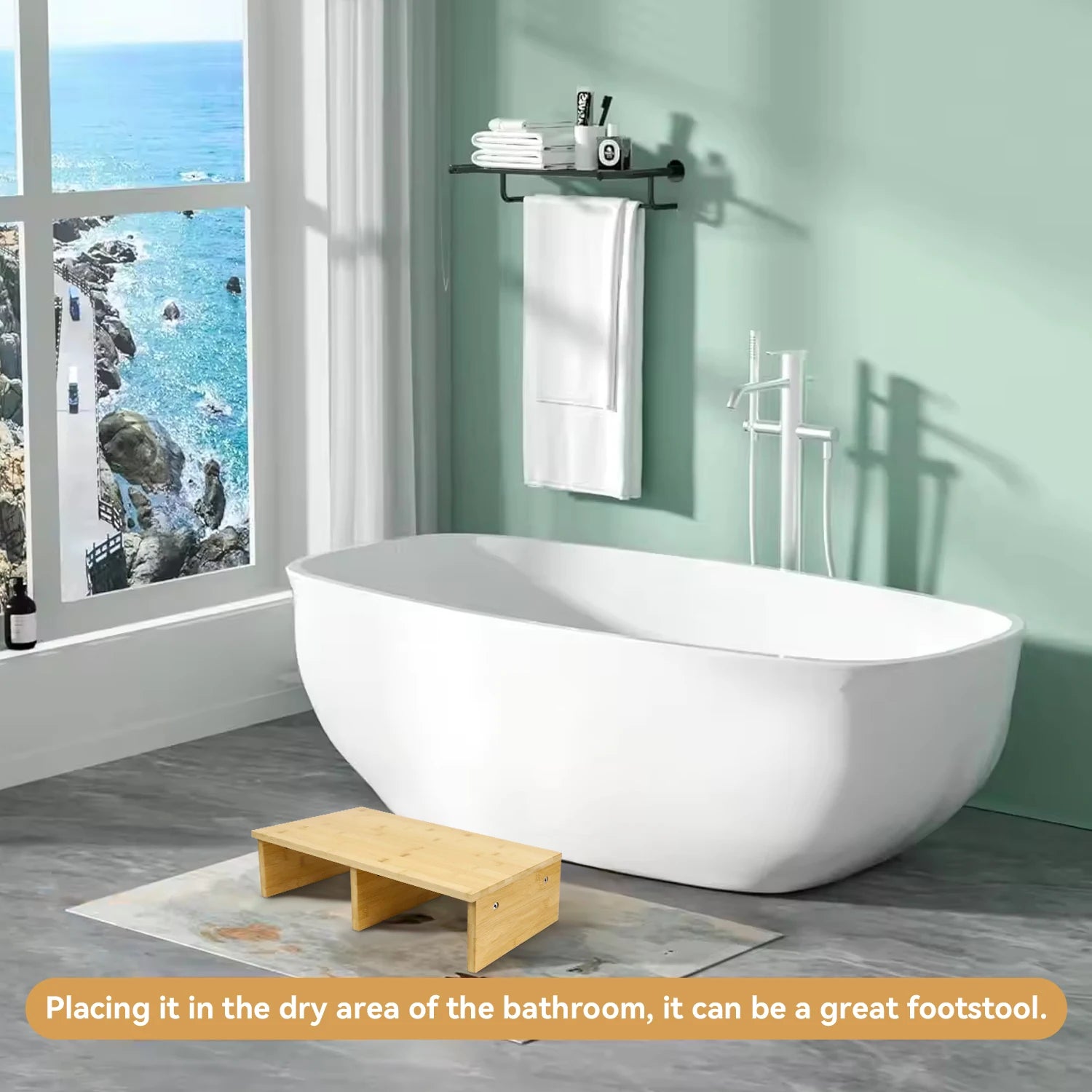 GL Bathroom Bedroom Bamboo Adjustable Squatting Urinal Toilet Stool Set