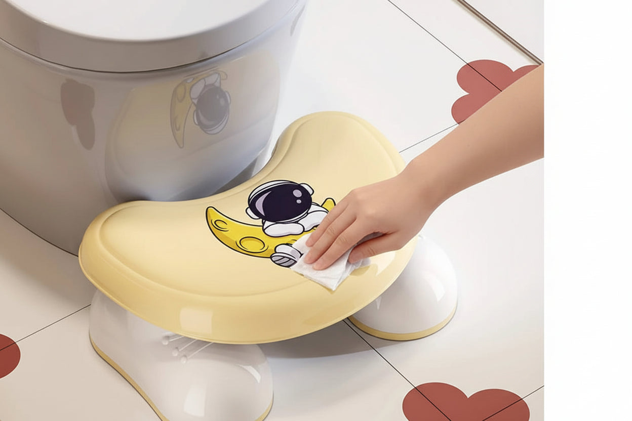 Durable Household Plastic Toilet Stool Thickened Bathroom Footstool Strong Load-Bearing Astronaut Plastic Toilet Stool