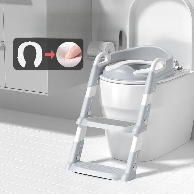 High Quality Baby Products PU Soft Cushion Baby Portable Potty Training Toilet Seat Ladder With Step Stool Ladder for Kids