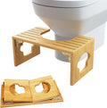 Bamboo Squatting Toilet Stool Foldable Potty Step Stools for Adult. Poop Stool Adult for Bathroom with Non-Slip