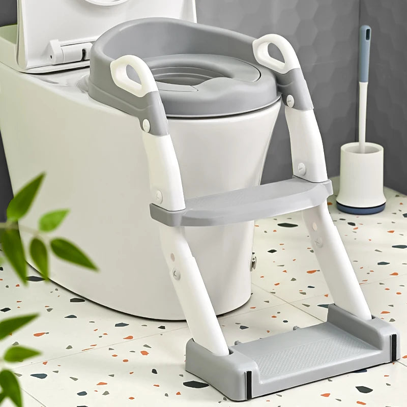 3-in-1 Potty Training Toilet PP+TPE Toddler Toilet Seat for Boys Girls Anti-Slip Step Stool Potty Chair Plastic