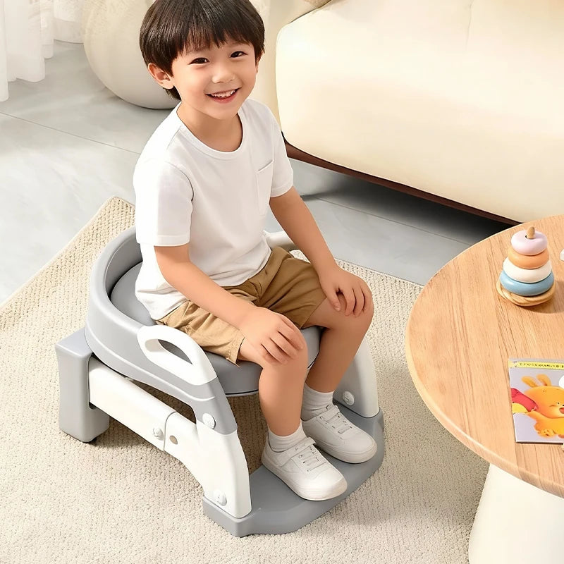 3-in-1 Potty Training Toilet PP+TPE Toddler Toilet Seat for Boys Girls Anti-Slip Step Stool Potty Chair Plastic